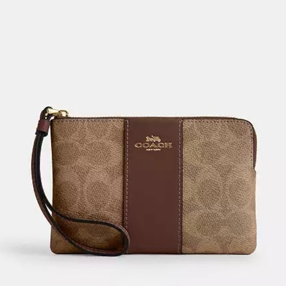 Coach Brown Wristlet - Picture 1 of 6